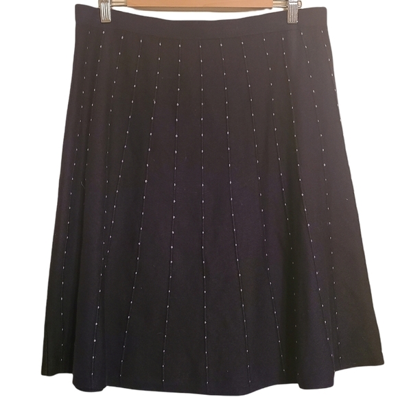 Grey & Gray | Blue Knit A-Line Skirt w/ Polka Dots (Size XL) - Picture 1 of 13